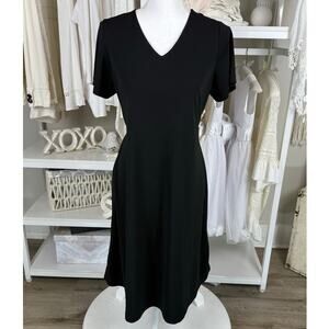 In Due TIme sz. medium maternity little black dress. Has back tie, V neck #3956